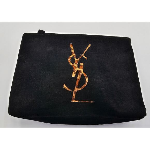 Yves saint Laurent Handbags - YSL Perfums Black and Animal Print Makeup Bag